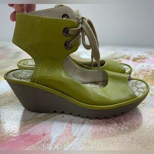 Fly London Yaffa Green Wedge Sandal 41 (10)